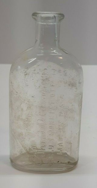 Vtg.  Thomas A Edison Special Battery Oil Glass Bottle Bloomfield N.  J.  Usa 4 5/8 "