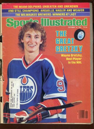 October 12,  1981 Sports Illustrated Wayne Gretzky On Cover 118 Pages Spine Loose