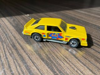 VINTAGE Hot Wheels Mattel Die Cast Race Car Flat Out 442 1978 Yellow Hong Kong 2