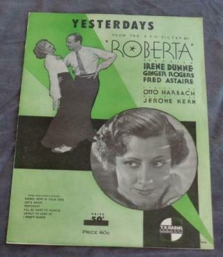 Yesterdays - Jerome Kern - Otto Harbach - 1933 - Vgc - Great Vintage Music