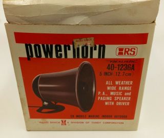 Vintage Radio Shack Realistic Power Horn Loudspeaker 5 " All - Weather 40 - 1236a
