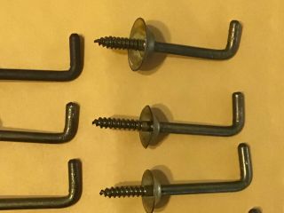 10 VTG Solid Brass 2” Shoulder Screw Hooks “L” Shape 2