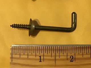 10 VTG Solid Brass 2” Shoulder Screw Hooks “L” Shape 3