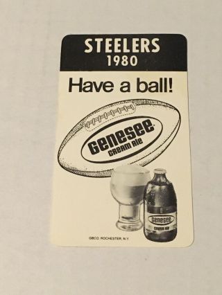 Rare - 1980 Pittsburgh Steelers Pocket Schedule - (genesee Cream Ale Co - Brand)