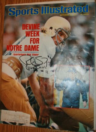 Sports Illustrated Signed September 29,  1975 Rick Slager Notre Dame