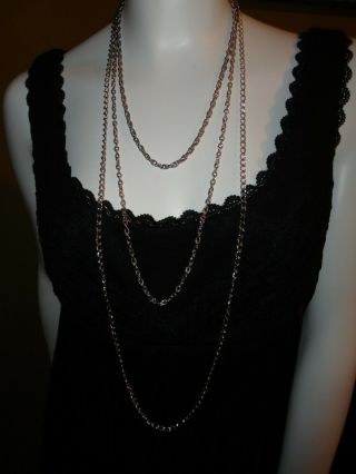 Vintage Signed Emmons Silver Tone Multi Chain Link Necklace