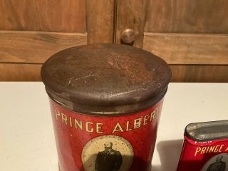 2 Vintage Prince Albert Pipe Tobacco Canister Tins Collectible Advertising Decor 3