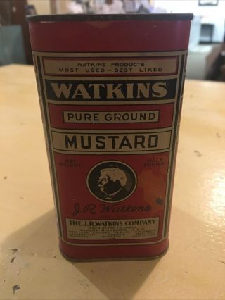 Vintage Advertising Tin J.  R.  Watkins Mustard Winona Minnesota Mn