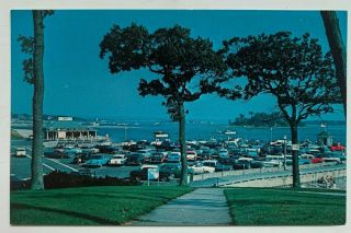 Ma Postcard Onset Cape Cod Massachusetts Pier And Harbor Vintage Cars Chrome