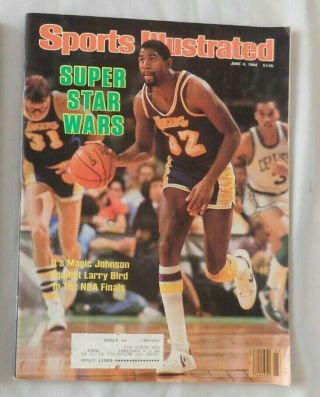 1984 Sports Illustrated Magic Johnson Los Angeles Lakers Nba Finals