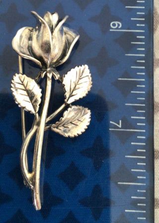 Vintage Sarah Coventry sterling silver Pin Brooch Flower Rose 2