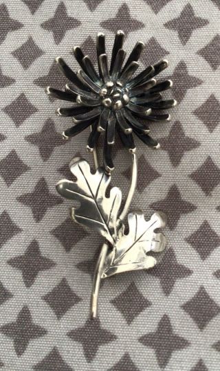 Vintage Sarah Coventry Sterling Silver Pin Brooch Chrysanthemum Flower Mum
