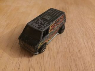 Hot Wheels Black Van With Flames - 1974 Vintage Diecast