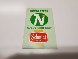 Rs20 Minnesota North Stars 1978/79 Nhl Hockey Pocket Schedule - Schmidt Beer