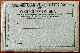 Westcliff - On - Sea,  Essex,  England Real Photogravure Vintage 6 View Letter Card