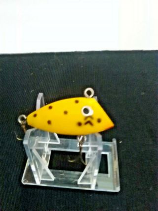 Old Lure Vintage Plastic Perch Style Lure Yellow/with Black Dots.