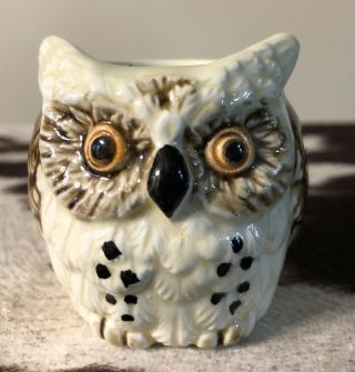 Vintage 60’s Baby Hoot Owl Toothpick Holder Planter Marked Japan 2.  25” Tall