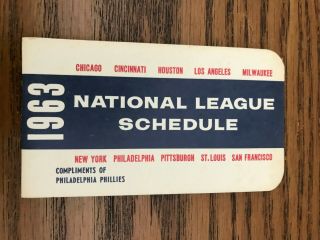 1963 Philadelphia Phillies National League Booklet Schedule
