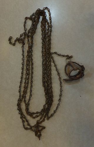 Vtg Small Leather Ferret Or Reptile Harness With Over 12 Ft Chain - Barn Find