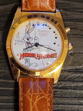 1994 Amitron Bugs Bunny Merrie Melodies Watch Leather Vintage