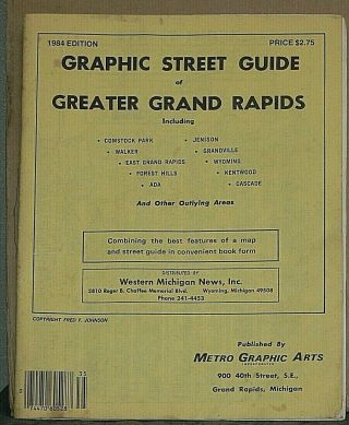1984 Metro Graphics Street Map And Guide For Greater Grand Rapids,  Michigan