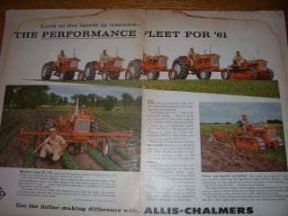 Vintage Allis Chalmers Advertising - D 10 - 17 - H3 Tractors - 8 " X 12 " - 1961
