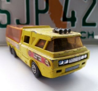 Vintage Lesney Matchbox Superkings K - 7 Racing Car Transporter Truck - Playworn
