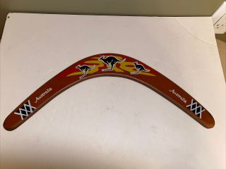 Vintage Australian Returning Boomerang Hand Carved Hand Painted Souvenir