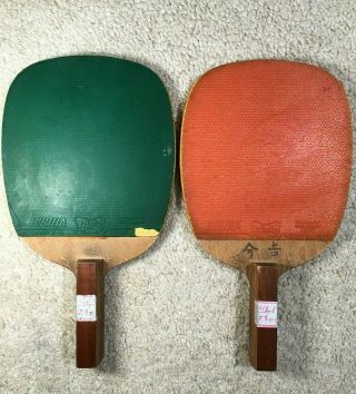 Vintage Biriba Butterfly Ping Pong Table Tennis Paddles (2) - J.  T.  T.  A.  A.  - Cool