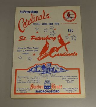 1970 St.  Petersburg Cardinals Minor League Baseball Program