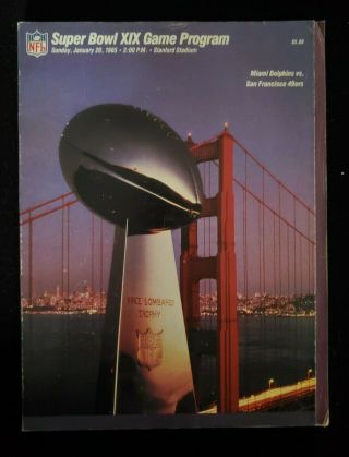 1985 Bowl Xix Dolphins Vs.  San Francisco 49ers Souvenir Game Program