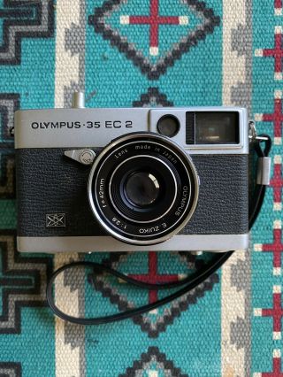 Vintage Olympus 35 Ec 2 35mm Rangefinder Camera With Zuiko 1:2.  8 F=42mm Lens