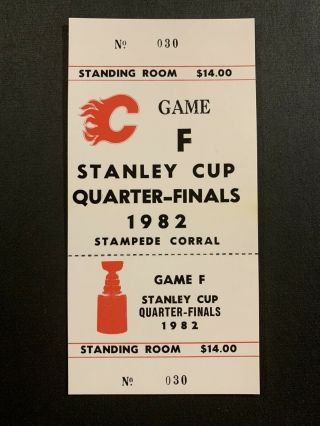 1981 - 82 Calgary Flames Nhl Playoff Full Ticket Stampede Corral