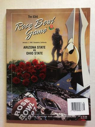 1997 Rose Bowl Game Program Arizona State Vs Ohio State 83rd Annual Jan.  1,  1997