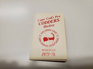 Rs20 Cape Codders 1975/76 Minor Hockey Pocket Schedule - Tuborg Beer