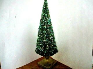 Vintage Table Top Christmas Tree Multi Colored Foil