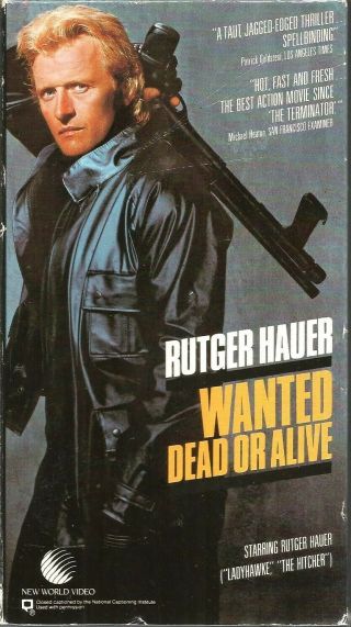 Wanted Dead Or Alive Vhs 1987 Rutger Hauer Gene Simmons Robert Guillaume Vtg R