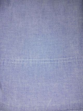Vintage Ralph Lauren Twin Flat Sheet Chambray Denim Blue Cotton Euc