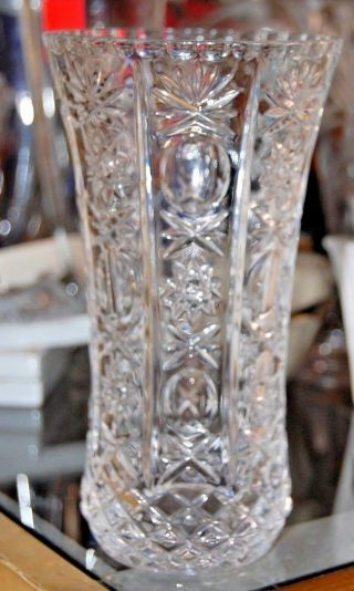 Vintage LEAD CRYSTAL GLASS Flower Bouquet Vase Wedding Cut Wexford EAPC Beauty 2