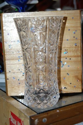 Vintage LEAD CRYSTAL GLASS Flower Bouquet Vase Wedding Cut Wexford EAPC Beauty 3