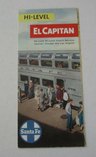 Old Vintage 1963 - Santa Fe - Railroad - Hi Level El Capitan - Train Brochure