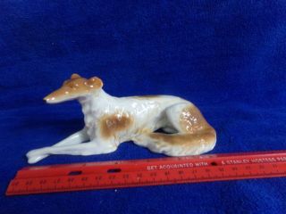 Vintage Porcelain Borzoi Russian Wolfhound Dog Figurine 9315 7 "