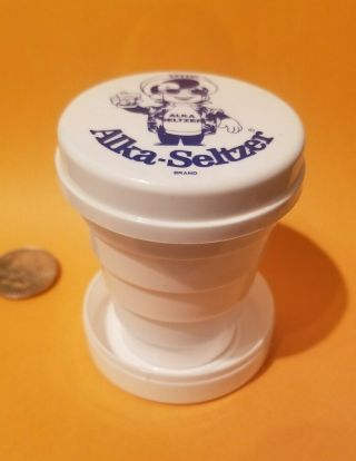 Vintage Alka Seltzer Speedy Portible Drinking Cup Plastic Collapsible Ex Cond
