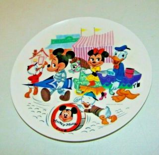 Vintage Mickey Mouse Club Walt Disney Productions 9 " Sun Valley Melmac Plate E.  C