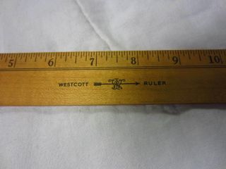 Vintage Westcott 15 " 2 - Sided Wood Ruler