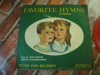 Vintage 1954 Favorite Hymns Of Children Peter Pan Records Jesus Loves Me 45 Red