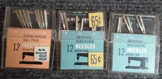 Vintage Montgomery Ward Sewing Machine Needles 9284&82 - 9281 21 Assorted Needles