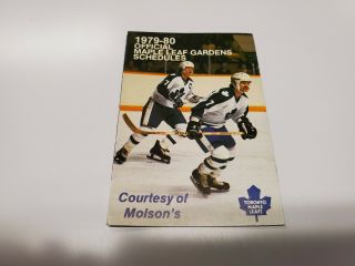 Rs20 Toronto Maple Leafs 1979/80 Nhl Hockey Pocket Schedule - Molson