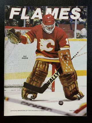 1981 - 82 Calgary Flames 2nd Year Program Vs St Louis Blues Mike Liut Shutout