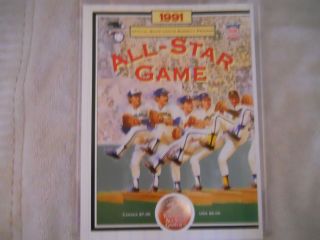 1991 Major League Baseballs Official All - Star Program Toronto Canada